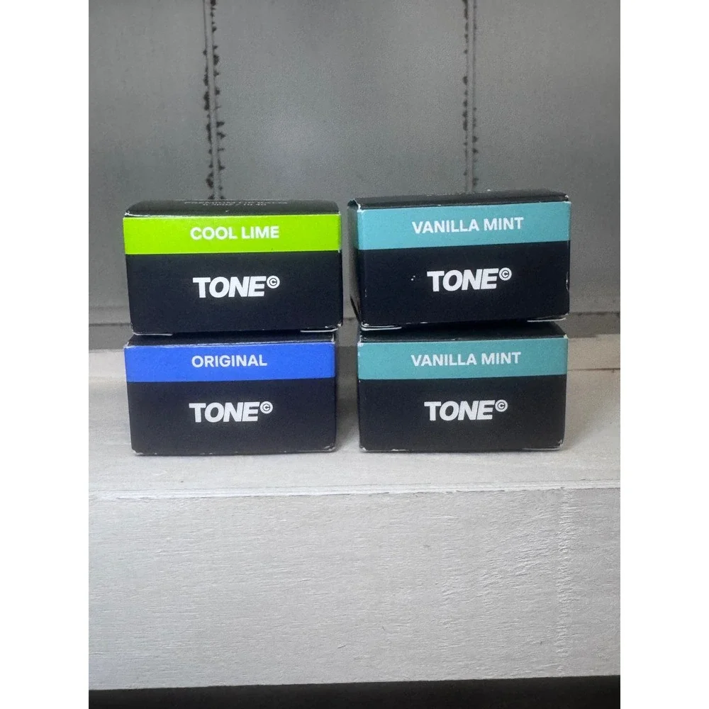 Tone Premium Lip Balm Set of 4 Vanilla Mint Cool Lime Original 0.36oz Each